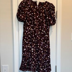 Ann Taylor Burgundy and Purple Mini Dress